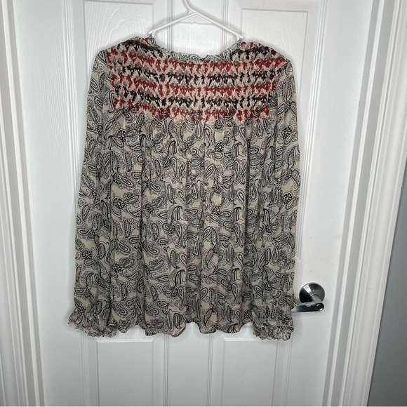 Sundance Smocked Adeliah Paisley Print Boho Top Missing Cami Oversized XS - Picture 3 of 12